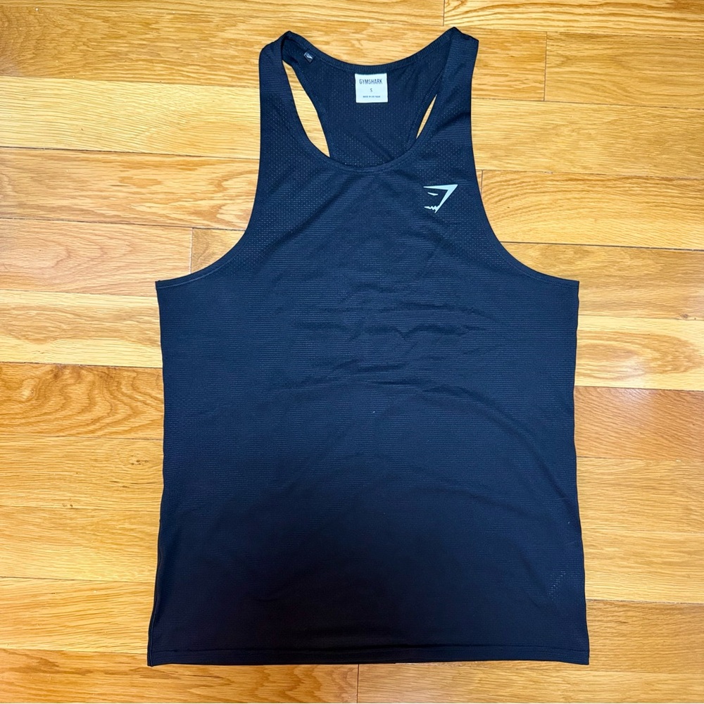 Gymshark Apex Performance Tank Top - Black Mesh Racerback - Size S